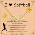 Women softball infinity pendant necklace with inspirational card design for daily wear gifts - Softball Infinity Style (KD0020251029) / 45+5cm / Gold