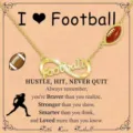 Women gold infinity football necklace sports pendant copper jewelry gift for fans - Football Infinity Style (KD0020251029) / 45+5cm / Gold