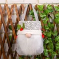 Borsa di caramelle gnomo di Natale, borsa regalo in feltro con barba di peluche per feste. - Gnomo (Barba Grigia)