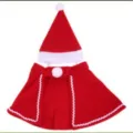 Rode kerstcape en muts set voor kleine honden, feestelijk huisdierenkostuum voor leuke puppy. - Huisdier Kerst Mantel Set (Q1-19)
