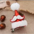 Christmas kids hair clip santa hat cute duckbill clip festive holiday hair accessories - Beard Style