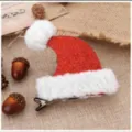 Christmas mini santa hat hair clip cute plush duckbill clip for kids holiday festive dress up - Flat Hat Style