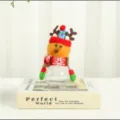 Tarro de caramelos transparente de reno de felpa de Navidad, lindo regalo festivo. - Diseño de Reno