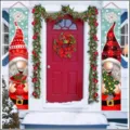 Christmas gnome porch banner pair holiday hanging decorations for front door outdoor - X2-10 Christmas Gnome Style