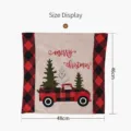 Christmas red and black plaid chair cover with truck and tree print 46x48cm home decor - Car Christmas Tree Style