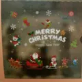 Christmas window stickers static cling Santa snowman festive home store glass decor decals - Reindeer Sleigh (HYC-091)