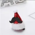 Cute Christmas Santa hat hair clip with beard, holiday festive hair accessory for kids and girls. - Sequin Beard Style