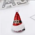Red sequin Christmas hat hair clip for kids, cute plush pom pom duckbill hair accessory. - Sequin Belt