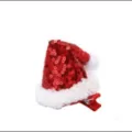 Christmas sequin santa hat hair clip cute children duckbill hairpin festive holiday accessory. - Sequin Folded Hat