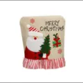 Christmas chair cover linen Santa Claus pattern festive holiday home decor dining room seat - Santa Claus