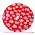 Kerstboomrok rood sneeuwvlok 120cm vakantie thuis feest decoratie feestelijke winter - 120 cm rood