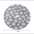 Grijze kerstboomrok met witte sneeuwvlokken, 90cm diameter flanel vakantie decoratie. - 90cm Gray