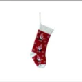 Calza di Natale lavorata a maglia rosso bianco motivo gnomo borsa regalo festa - Stile Gnomo di Natale (M1-37) / Rosso