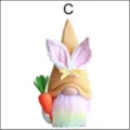 Easter gnome doll with bunny ears holding carrot cute holiday festive decoration variant C - Style C