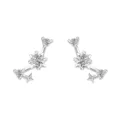 S925 sterling zilver sprankelende zirkoon sterrenbeeld oorbellen, elegant minimalistisch. - Schorpioen (E5942) / Wit