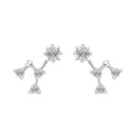 Chique sterrenbeeld oorstekers in S925 sterling zilver met sprankelende zirkoon stenen - Stier (E5942) / Wit