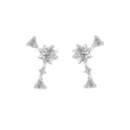 Zilveren ster constellatie oorknopjes glanzende zirkonia minimalistische sieraden - Boogschutter (E5942) / Wit