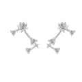 S925 Zilveren Sterrenbeeld Zirkoon Oorstekers voor Dames, Modieuze Minimalistische Sieraden - Ram (E5942) / Wit