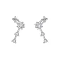 S925 Sterling Zilveren Sterrenbeeld Oorstekers met Schitterende Zirkonia Stenen - Steenbok (E5942) / Wit