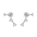 Zilveren sterrenbeeld zirkoon oorknopjes S925 sterling zilver modieuze sieraden ontwerp - Waterman (E5942) / Wit