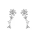 Zilverkleurige ster oorbellen met zirkonia stenen, trendy en elegant ontwerp voor vrouwen. - Vissen (E5942) / Wit