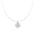 Stijlvolle zilveren ketting met onzichtbare vislijn en roosgeslepen zirkonium hanger - A4462 wit 39 cm / 925 zilver