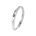 S925 sterling zilver minimalistische letter M ring, verstelbare open band voor dagelijks gebruik. - Letter M (K2422) / HK Maat 13