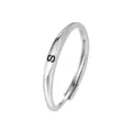 Minimalistische letter S ring van sterling zilver, verstelbare open mode sieraden voor dames. - Letter S (K2422) / HK Maat 13