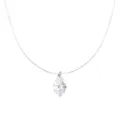 S925 zilveren peervormige hanger ketting op transparante onzichtbare vissnoer ketting hoofdaanzicht - Druppelhanger (A4392) / 39cm / Zilver - Waterdruppel Zirconia