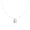S925 Zilver Vierkante Zirkonia Onzichtbare Vislijn Hanger Ketting voor Dames Mode - Vierkante Hanger (A4395) / 38+5cm / Zilver - Vierkante Zirconia