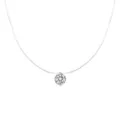 Minimalistische onzichtbare vislijn ketting met een stralende zirkonia hanger. - Ronde Zirconia (A673) / 39cm / Zilver - 6mm Ronde Zirconia