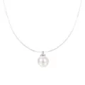 Prachtige onzichtbare vislijn parelketting, minimalistische elegante sleutelbeenketting voor vrouwen. - A4197 999 zilver 38+5 cm / 925 zilver