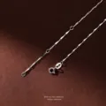 S999 Argent Sterling Collier pour Femme Chaîne Brillante Flèche Mode Bijoux Cadeau - Chaîne Graine de Melon Or Blanc
