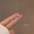 S925 argento simpatici orecchini a perno cervo zircone donne gioielli minimalisti principale - Stile Renna a Goccia di Colla (F1626) / Oro Bianco (Smalto)