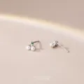 S999 Silber Perle Kirsche Ohrstecker koreanischer Stil minimalistischer Modeschmuck Damen. - 990 Silber / Weißgold