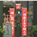 Christmas hanging banner decoration red couplet flag for home store holiday party decor - X2-16 Christmas Couplet Hanging Cloth Red