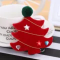 Pinza de pelo de arbol de navidad de terciopelo rojo horquilla bonita accesorios de fiesta - Árbol de navidad rojo