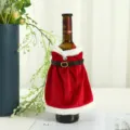Weihnachtsmann Kostüm Weinflasche Abdeckung rote Samt Kleidung Tischdeko Party Zubehör - Weihnachtsumhang-Outfit-Stil