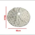 Plush Christmas tree skirt 90cm round white gold snowflake holiday home decor mat. - Gold Snowflake Style (N1-15) / 90cm Pack / Gold