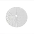 White plush Christmas tree skirt with snowflake pattern, soft holiday home decor mat. - Silver Snowflake Style (N1-16) / 90cm Pack / Silver