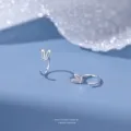 S999 sterling zilver schattige konijnenoor oorbellen minimalistische sieraden vrouw - 990 zilver / Konijnenoortje