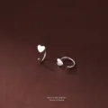 S999 zilveren minimalisten hart oorklemmen kleine oorbellen voor dagelijks gebruik vrouwen. - 990 zilver / Hart