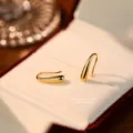 Vergulde S925 zilver minimalistische waterdruppel oorbellen elegante mode sieraden vrouwen - 990 zilver / Goudkleurig Waterdruppel