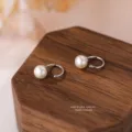 S999 sterling zilveren parel oor cuffs kleine oorbellen elegante mode sieraden set - 990 zilver / Parel 5mm