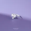 S999 Sterling Silver Bow Lily of the Valley Ring Sweet Fresh Adjustable Ring for Women - Ring / Silver