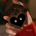 S925 zilveren zirkoon hertenantenne oorknopjes met hart houten doos cadeau voor dames - A Stijl Platina Kleur (925 Zilveren Stift)