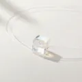 Kristall würfel anhänger halskette mit klarem angelseil für damen eleganter schmuck ansicht - Quadratisch 8mm