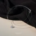 S925 Silber transparente Angelsehne Halskette mit funkelndem Zirkonia Anhänger Damen. - Zirkon 6mm/Verlängerungskette