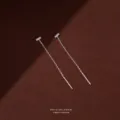 Orecchini pendenti lunghi in argento sterling S999, gioiello da donna minimalista ed elegante. - Cilindro