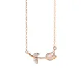 S925 Sterling Zilver Rosé Goud Kattenoog Steen Tulp Ketting Elegante Variant Stijl - Tulp Stijl (A2246) / Roségoud
